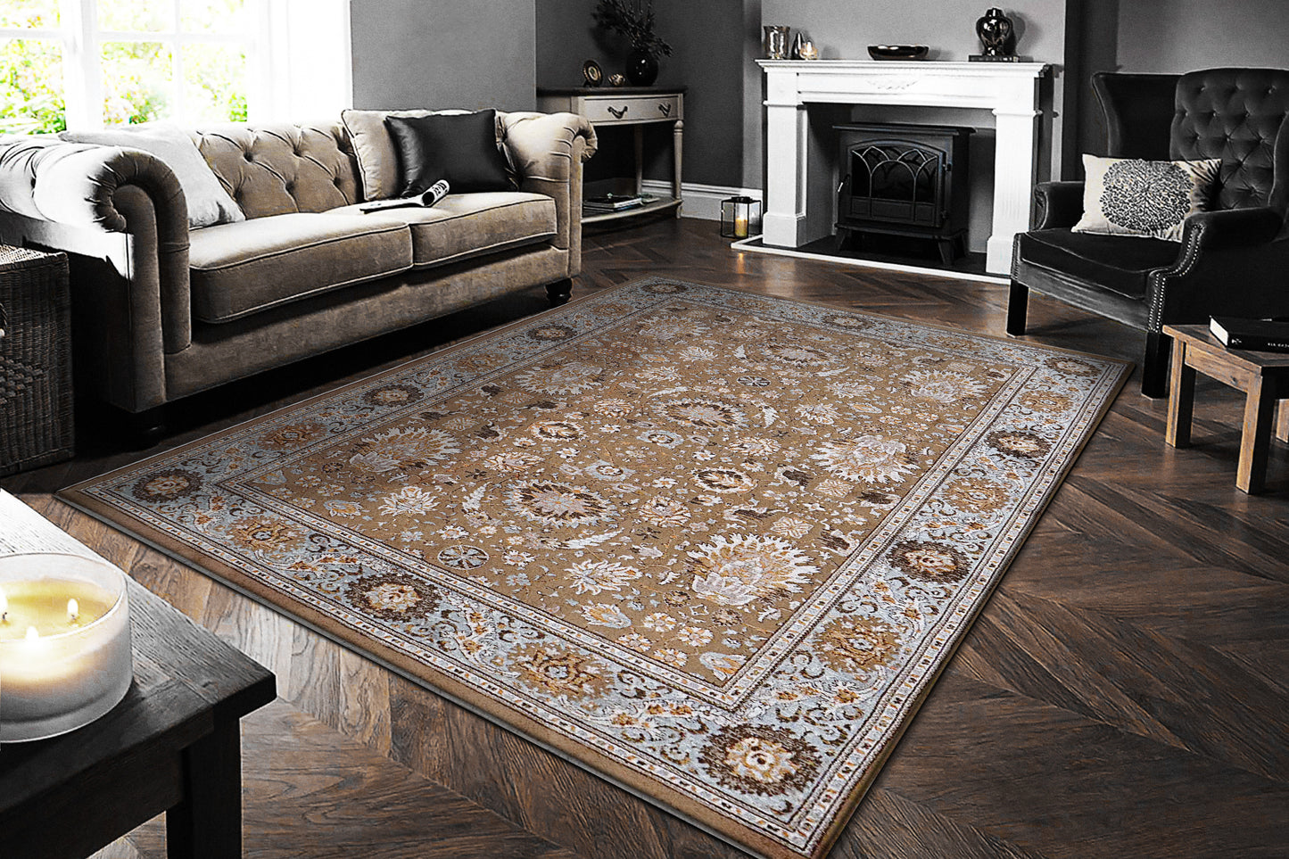Cullen 5706-805 Beige/Blue Area Rug