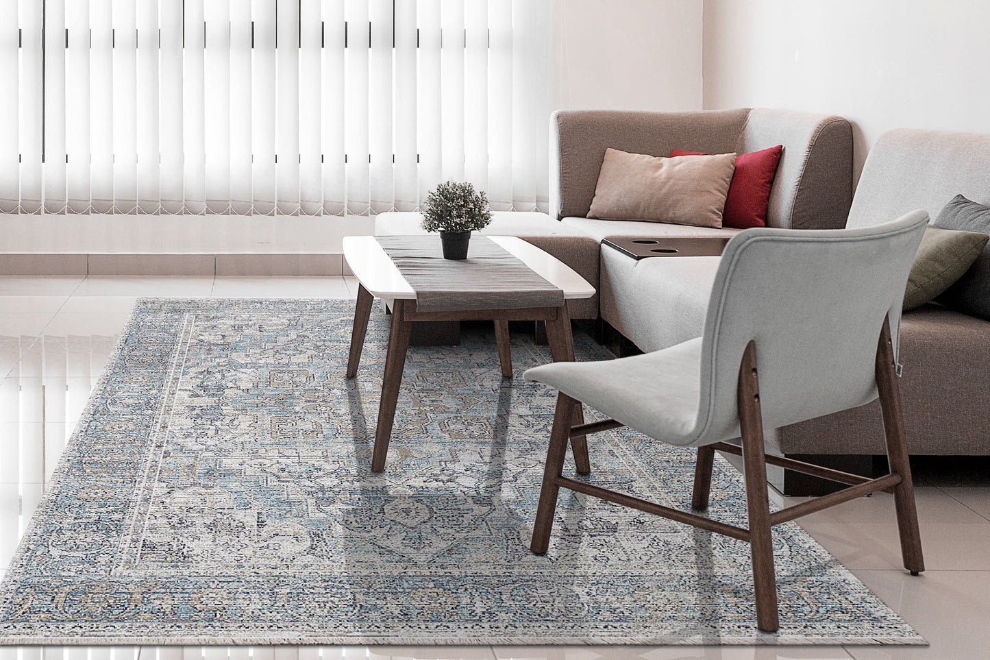 Jazz 6798-885 Beige/Taupe/Blue Area Rug