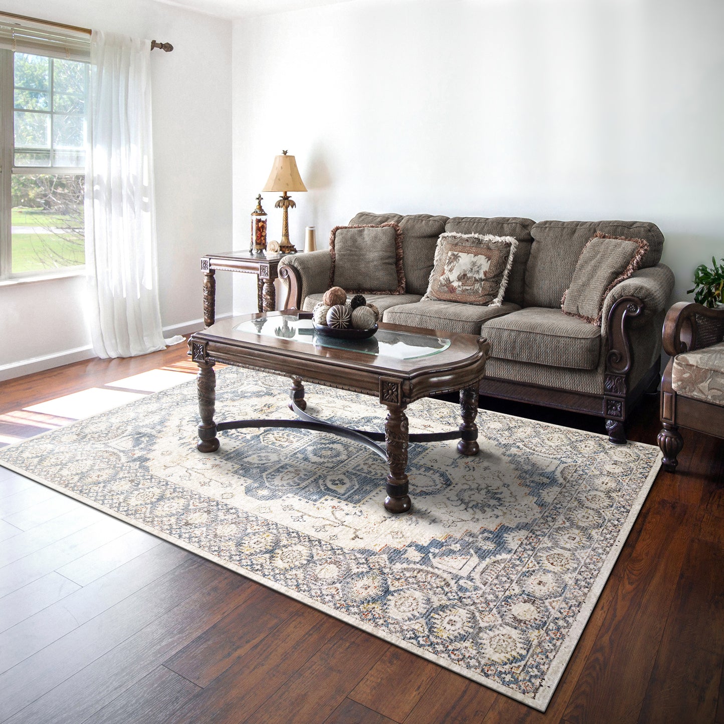 Jupiter 3106-859 Beige/Navy/Multi Area Rug