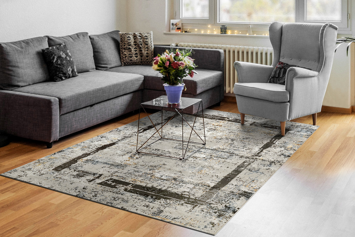 Million 5844-999 Grey Area Rug