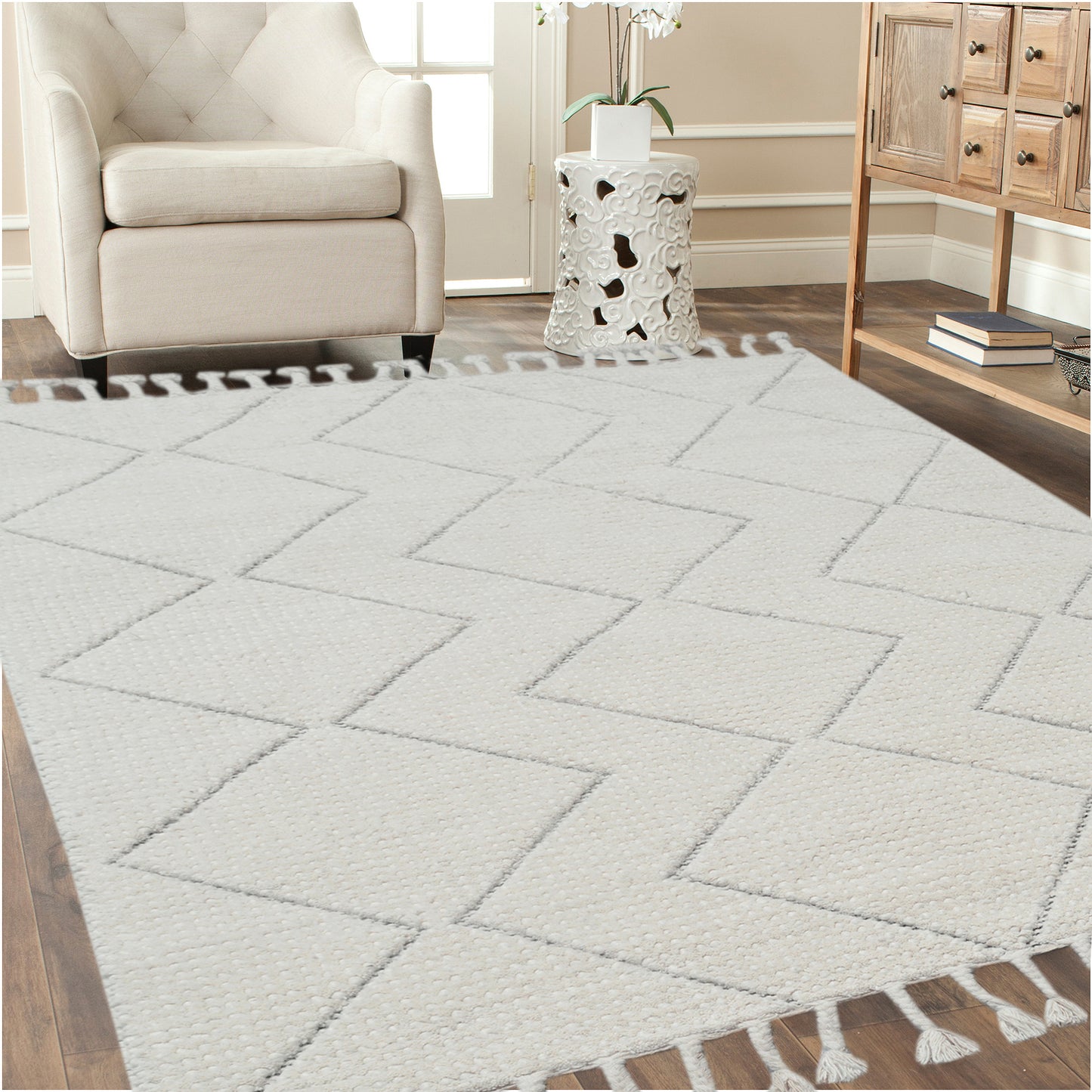 Moxie 2535-190 Ivory/Black Area Rug