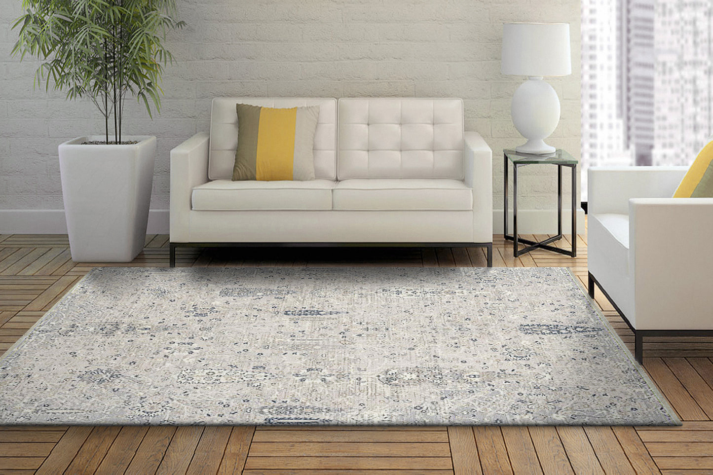 Opulus 4314-897 Beige/Grey/Gold Area Rug