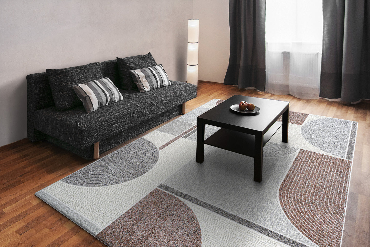 Polaris 46002-6111 Ivory/Grey/Burgundy Area Rug