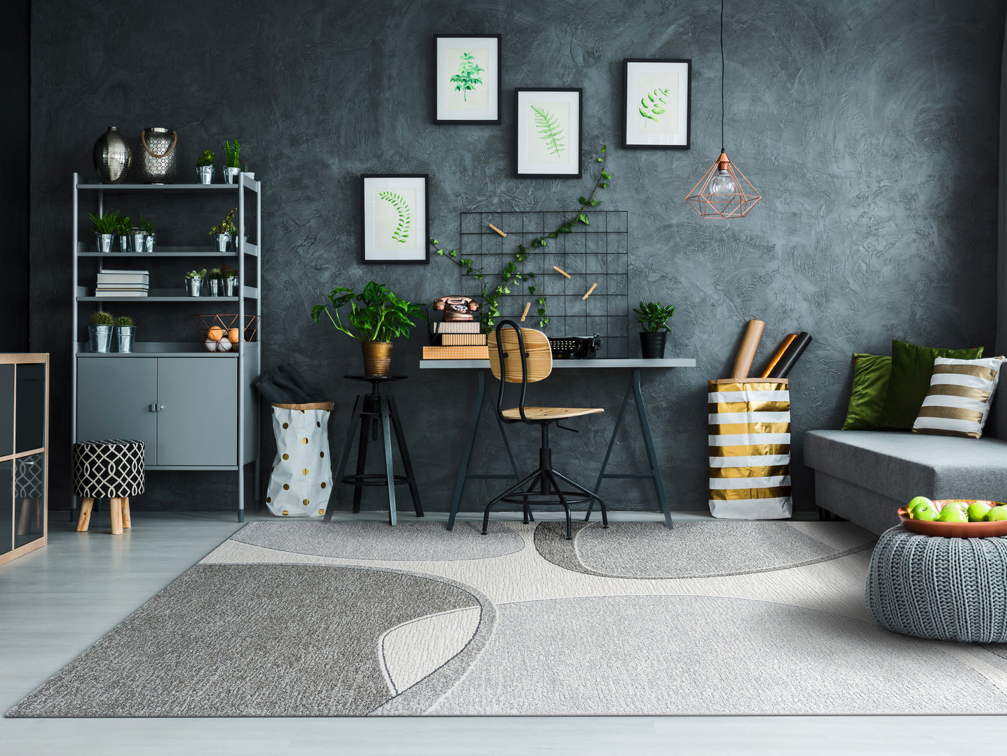 Polaris 46004-6171 Ivory/Grey Area Rug