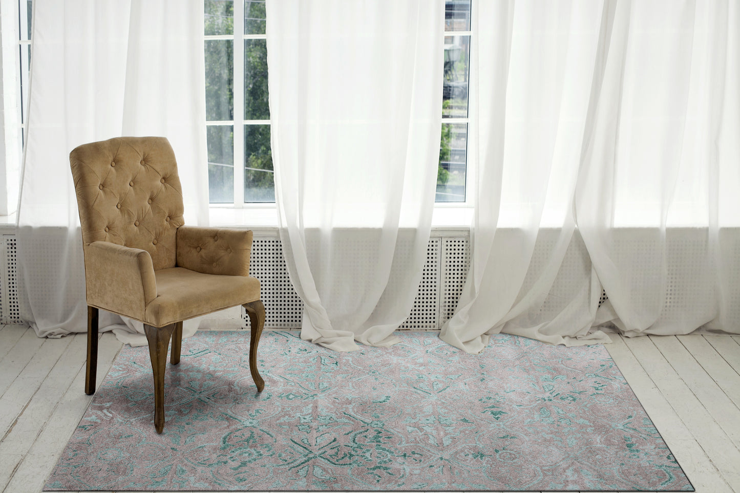 Posh 7815-940 Grey/Green Area Rug