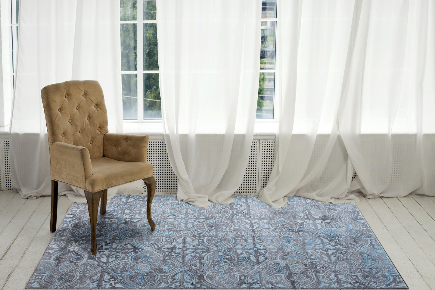 Posh 7815-950 Grey/Blue Area Rug