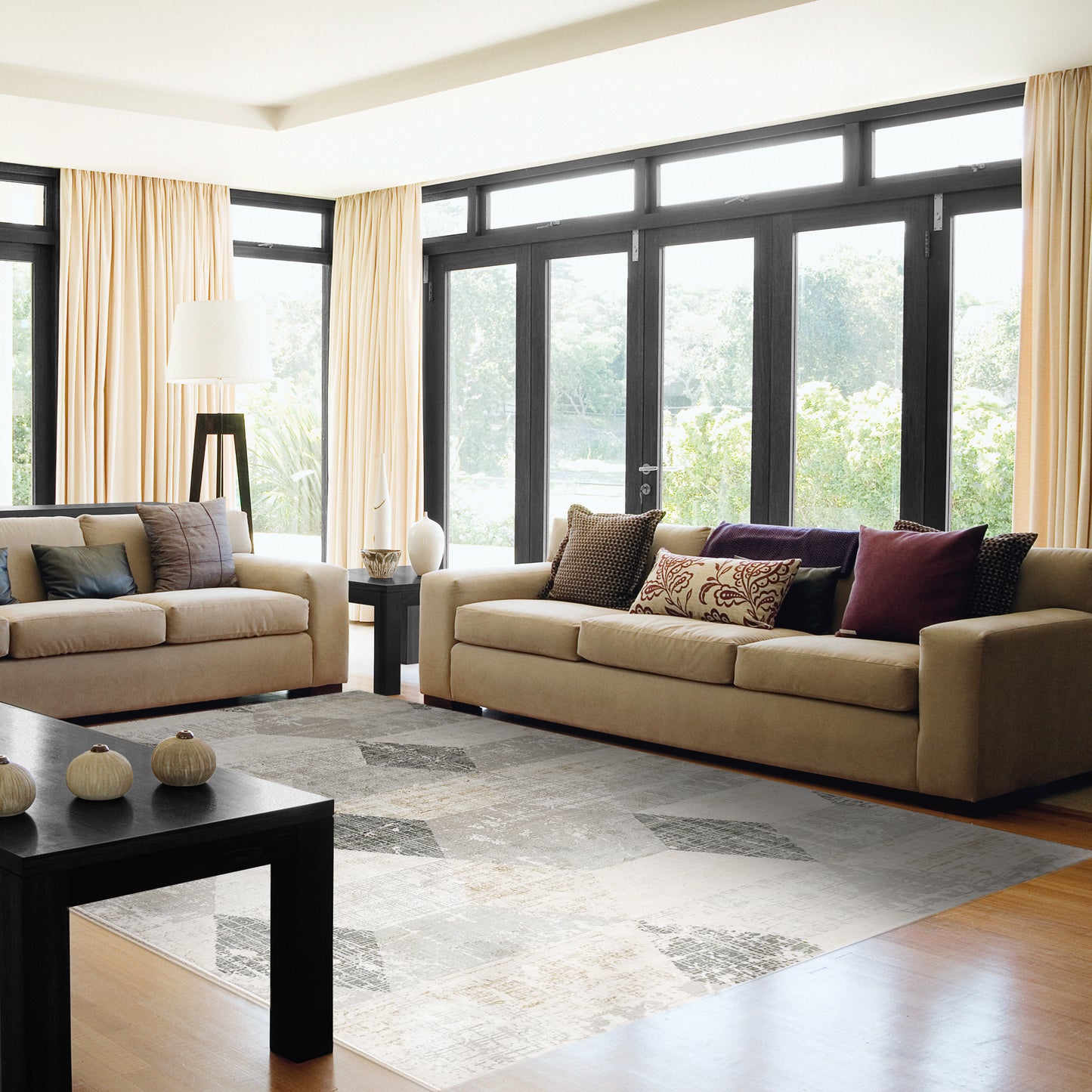 Quartz 27070-999 Ivory/Slate Area Rug
