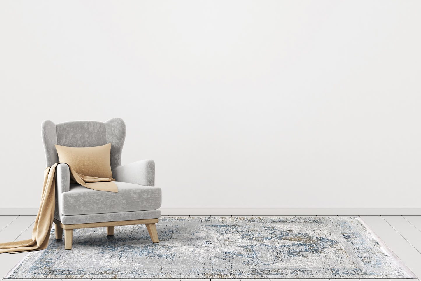 Ruby 2161-950 Grey/Blue Area Rug