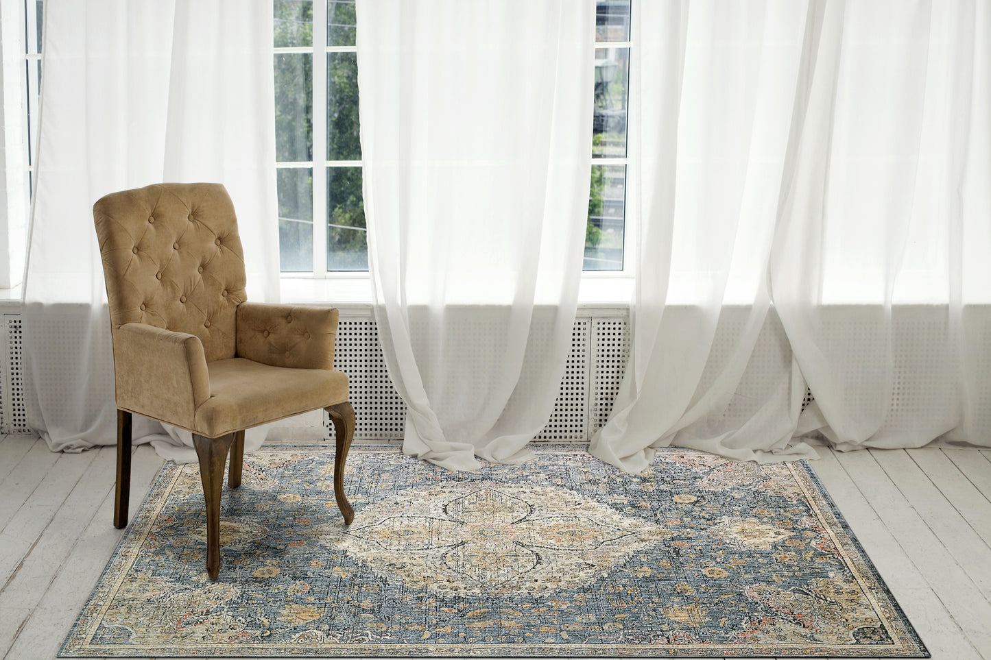 Savoy 3576-599 Denim/Multi Area Rug