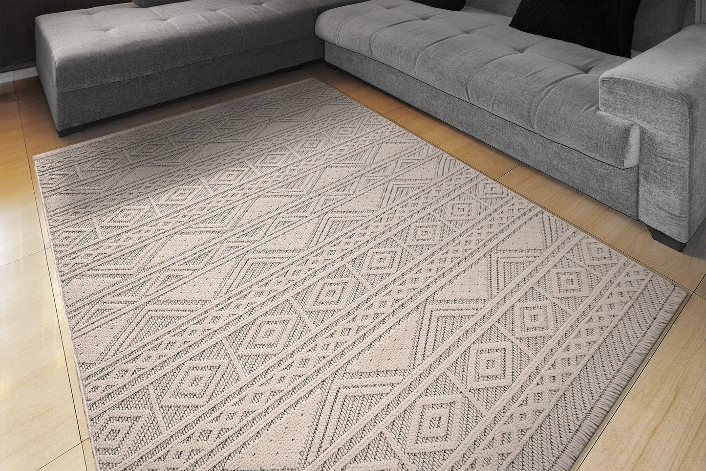 Seville 3607-109 Ivory/Soft Grey Area Rug