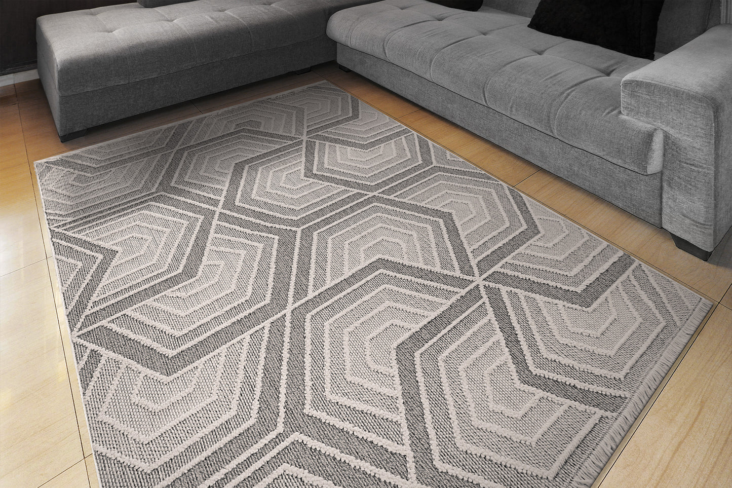 Seville 3611-190 Ivory/Grey Area Rug