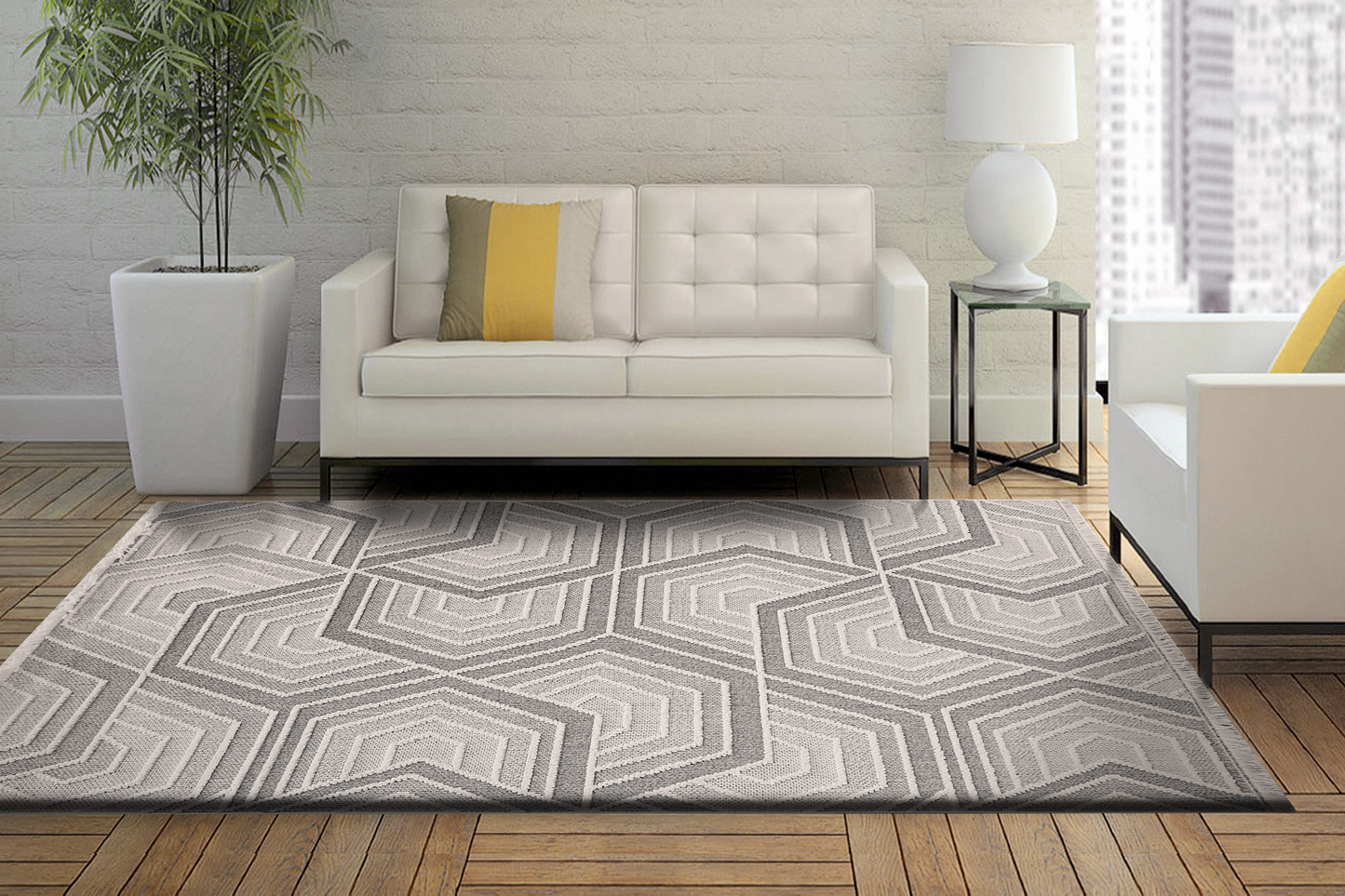 Seville 3611-190 Ivory/Grey Area Rug