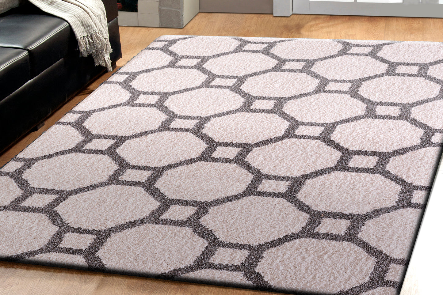 Silky Shag 5903-119 White/Silver Area Rug