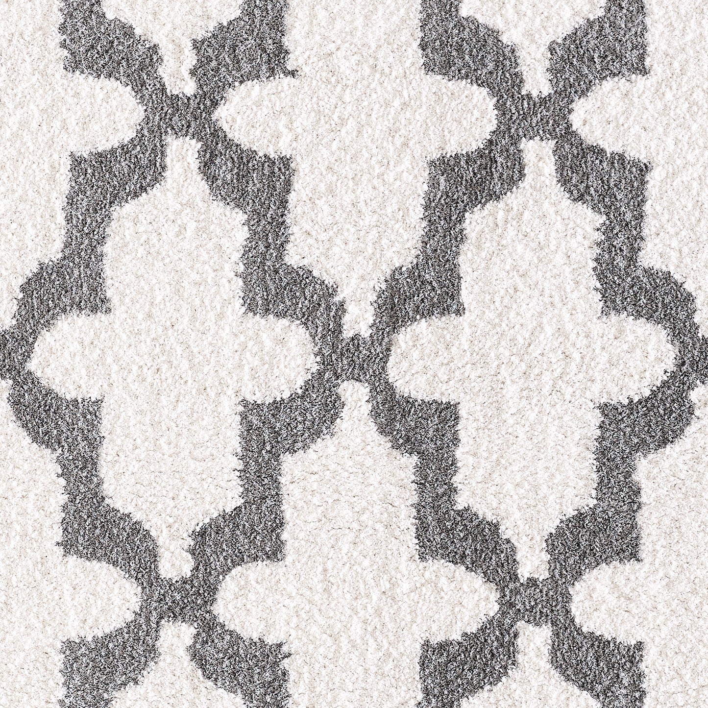 Silky Shag 5906-110 White/Silver Area Rug