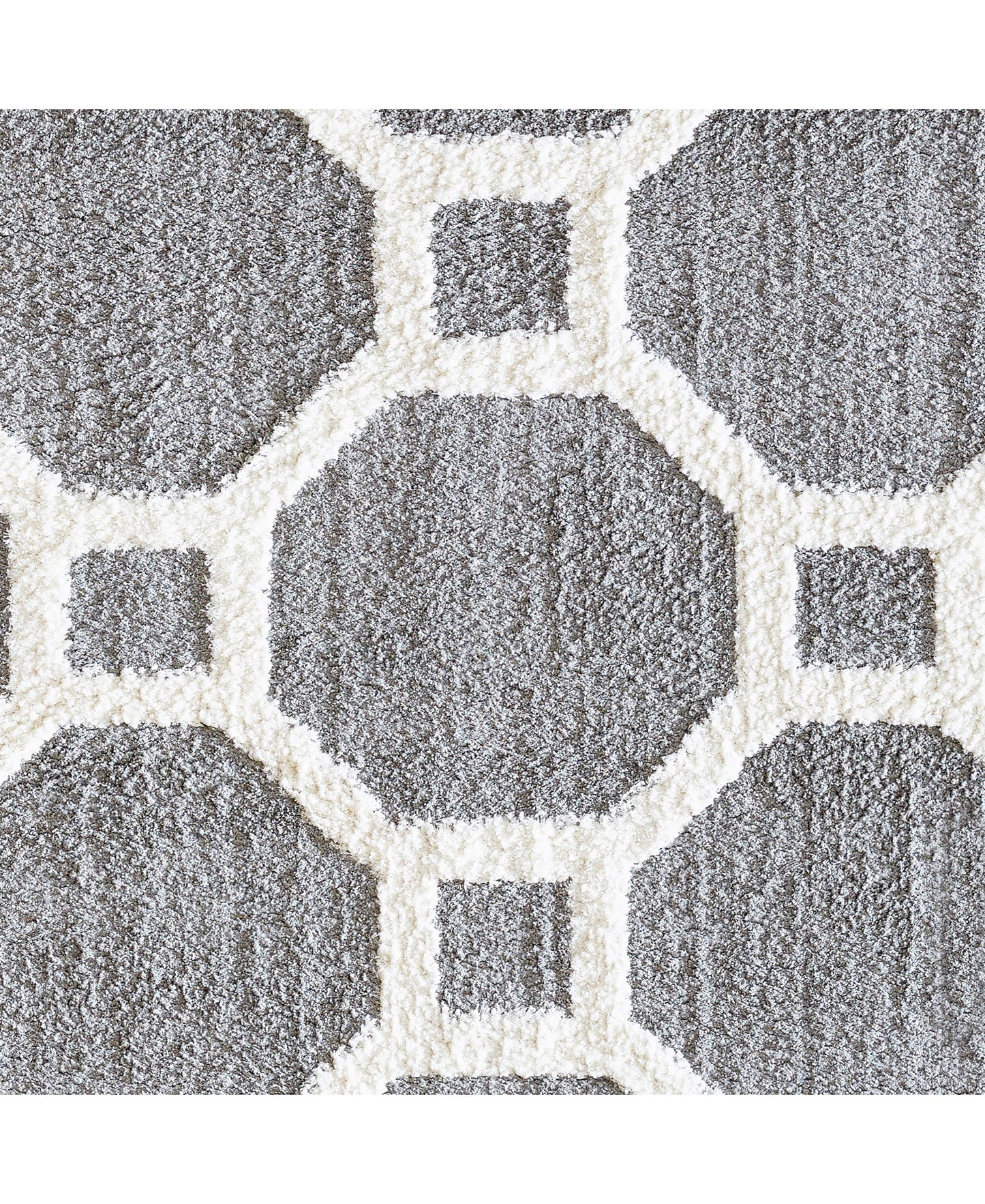 Silky Shag 5903-901 Silver/White Shag Rug