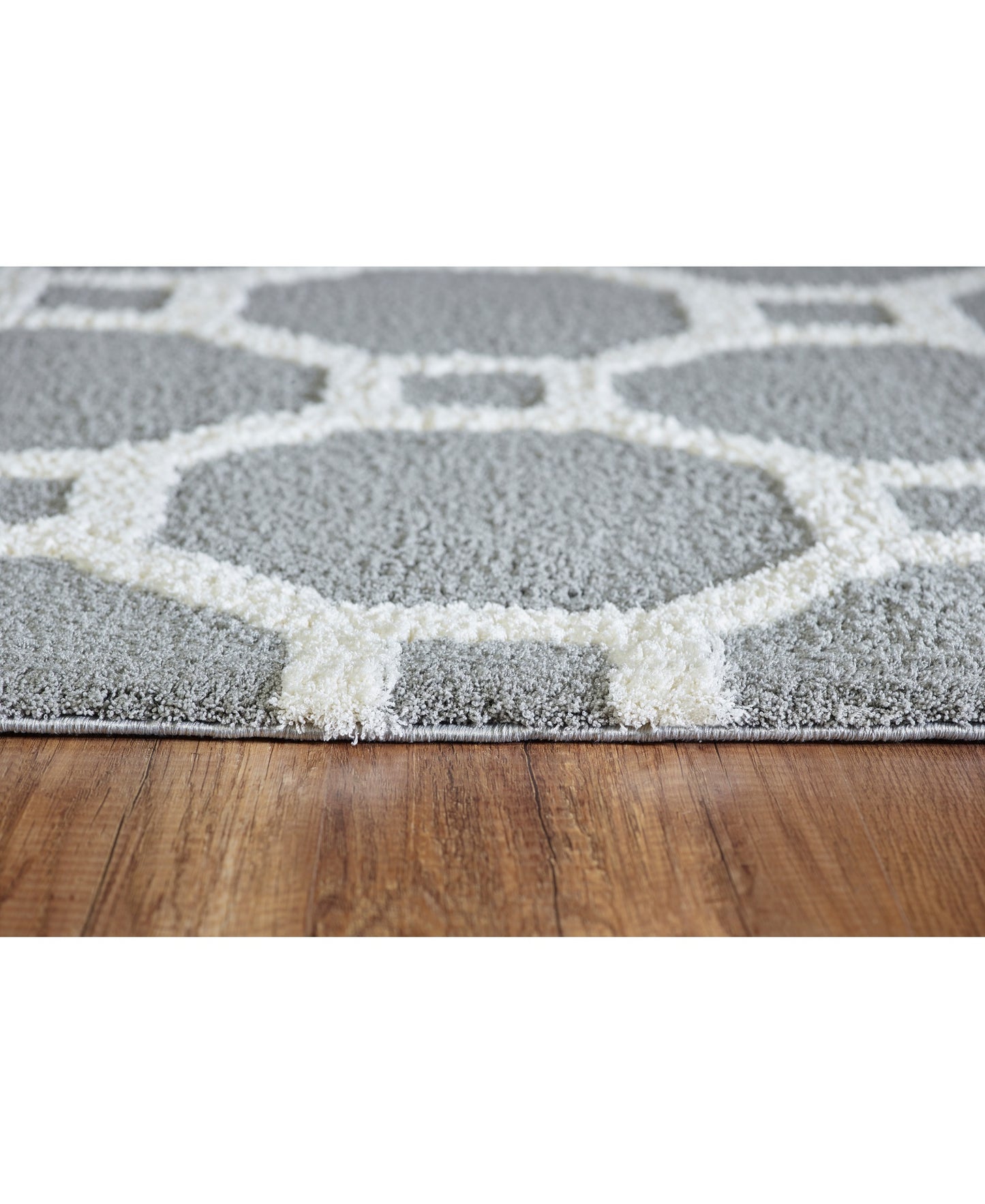 Silky Shag 5903-901 Silver/White Shag Rug