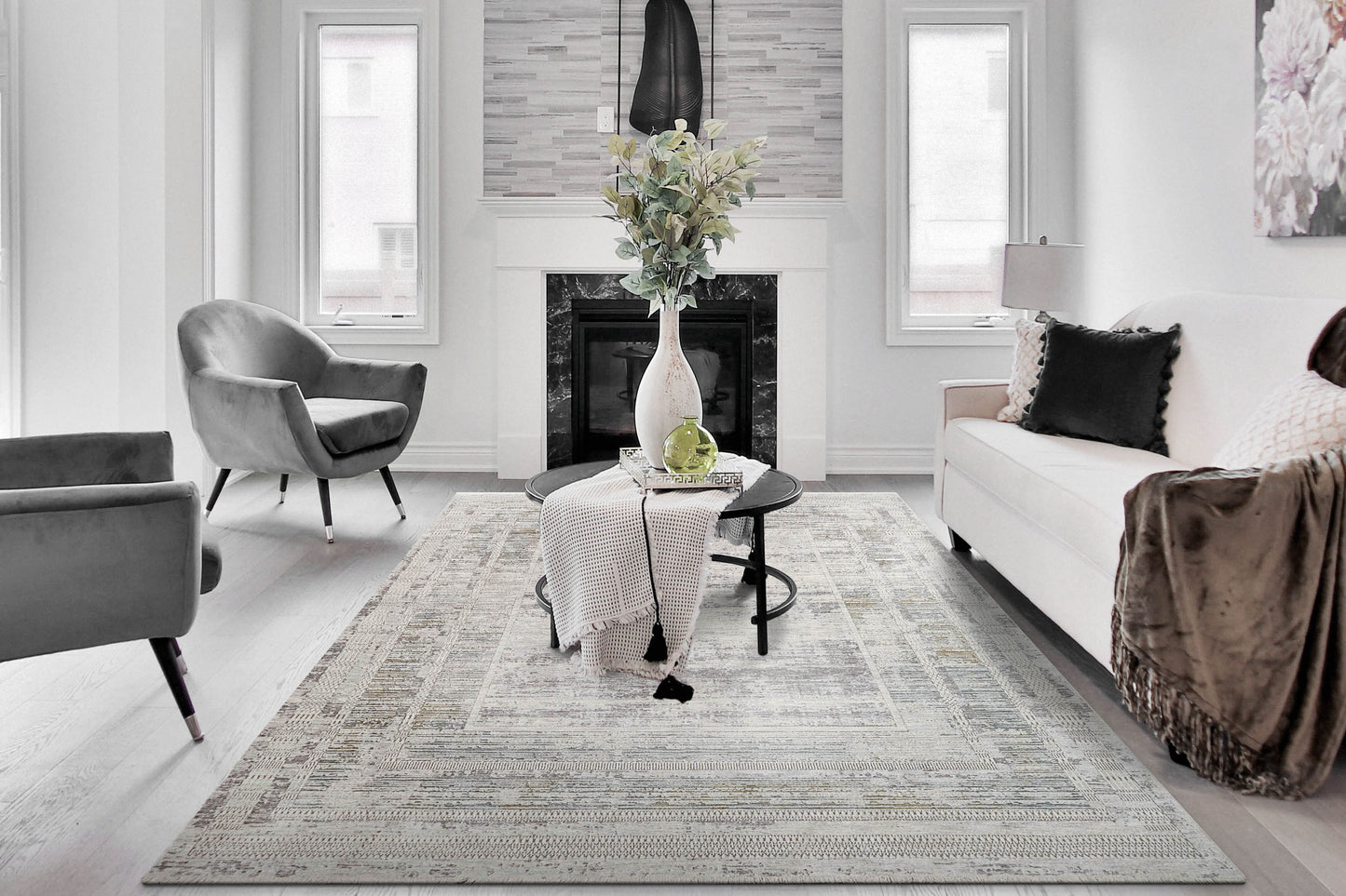 Skyler 6710-954 Grey/Blue/Green Area Rug