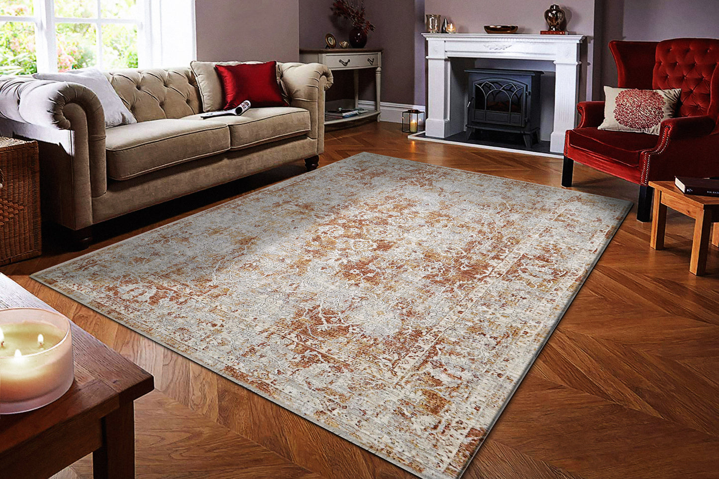 Skyler 6711-906 Grey/Copper Area Rug