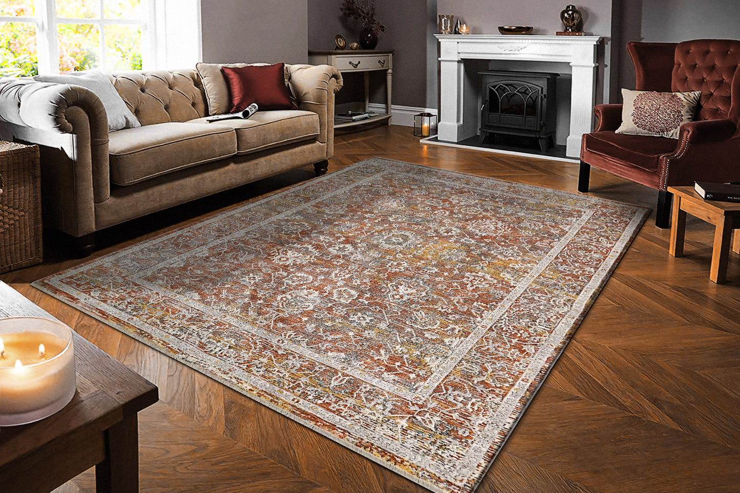 Skyler 6713-699 Copper/Multi Area Rug