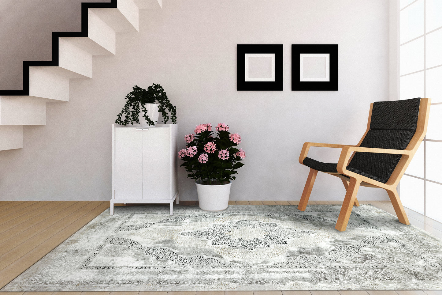 Sunrise 6681-899 Cream/Grey/Charcoal Area Rug