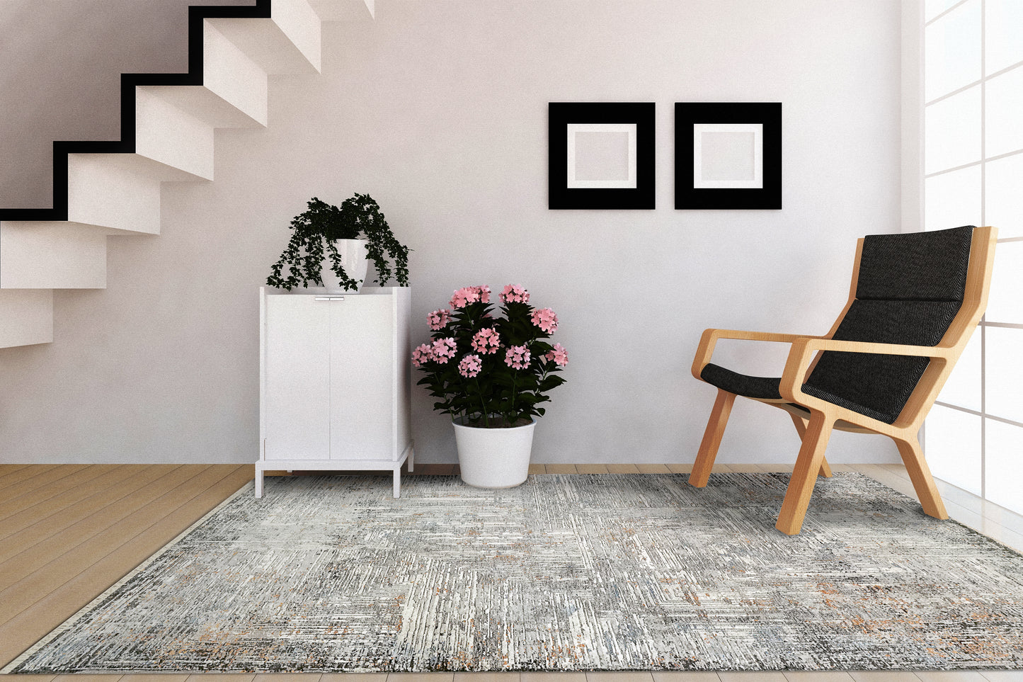 Sunrise 6885-999 Grey/Charcoal/Gold/Multi Area Rug