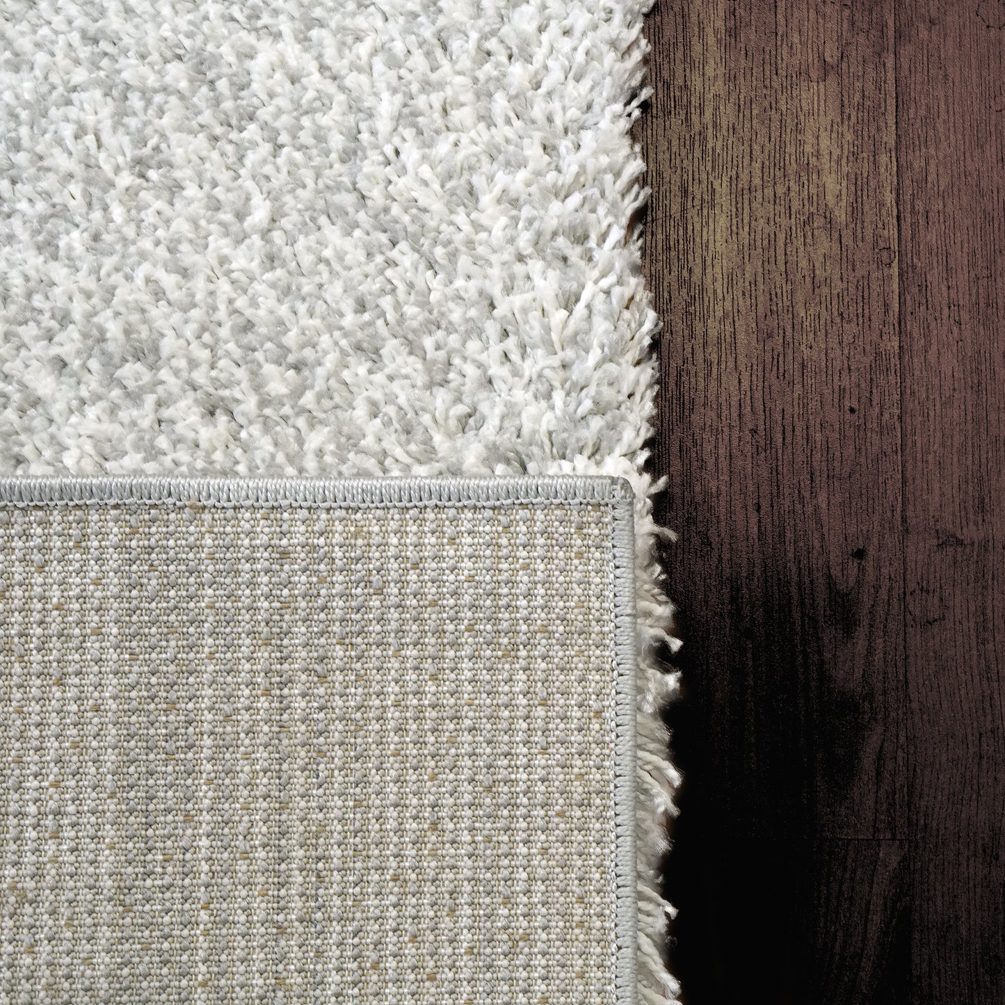 Super Shaggy 3720-100 Ivory Area Rug 5x7