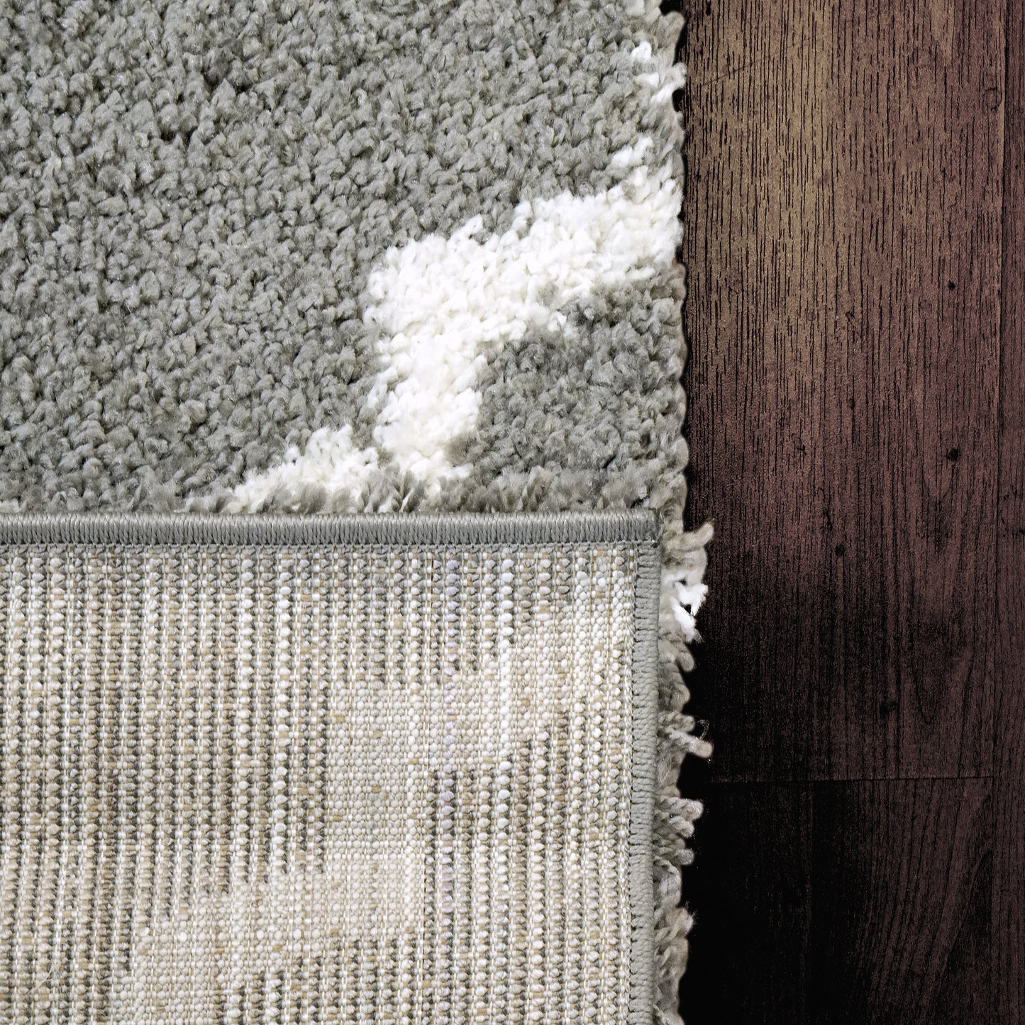 Super Shaggy 3721-910 Grey/Ivory Area Rug 5X7