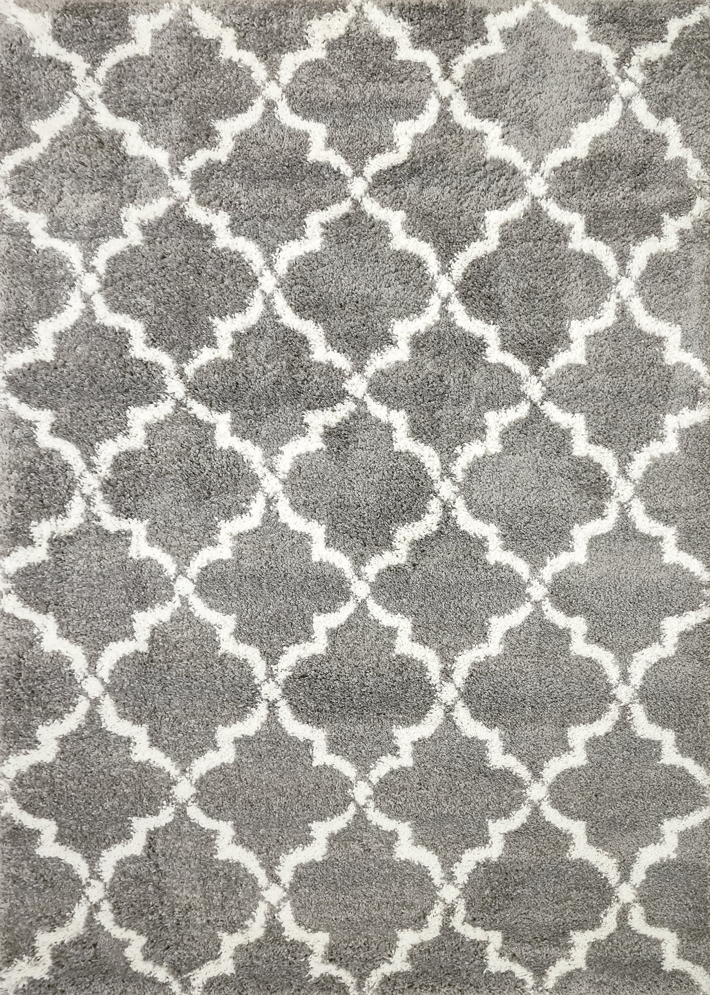 Super Shaggy 3721-910 Grey/Ivory Area Rug 5X7