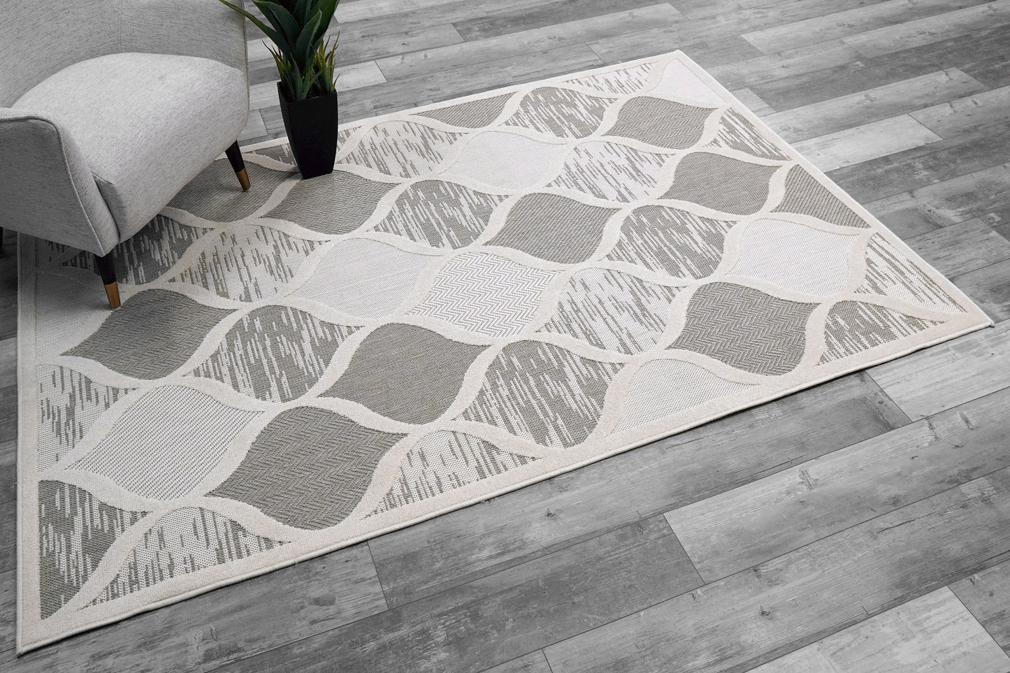 Tessie 6402-901 Grey/Ivory Area Rug