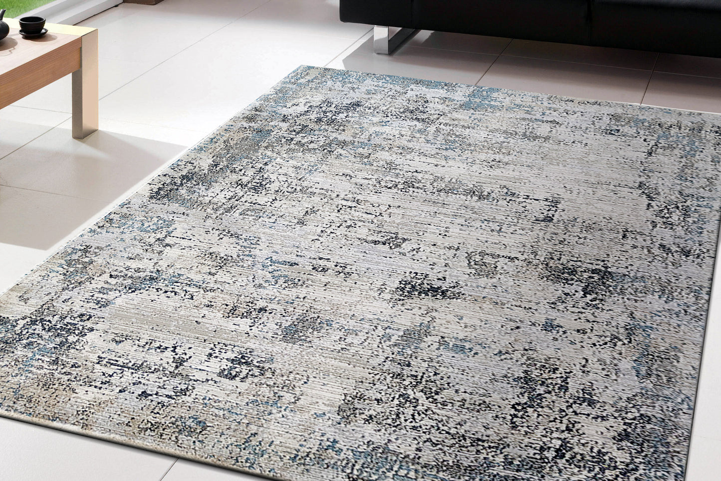 Unique 4054-590 Blue/Grey Area Rug