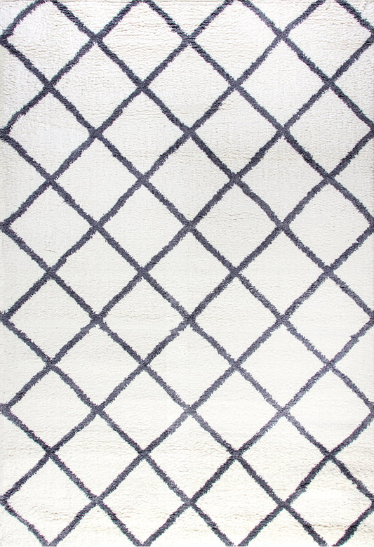 Velvet 5920-109 Grey/Ivory Shag Rug