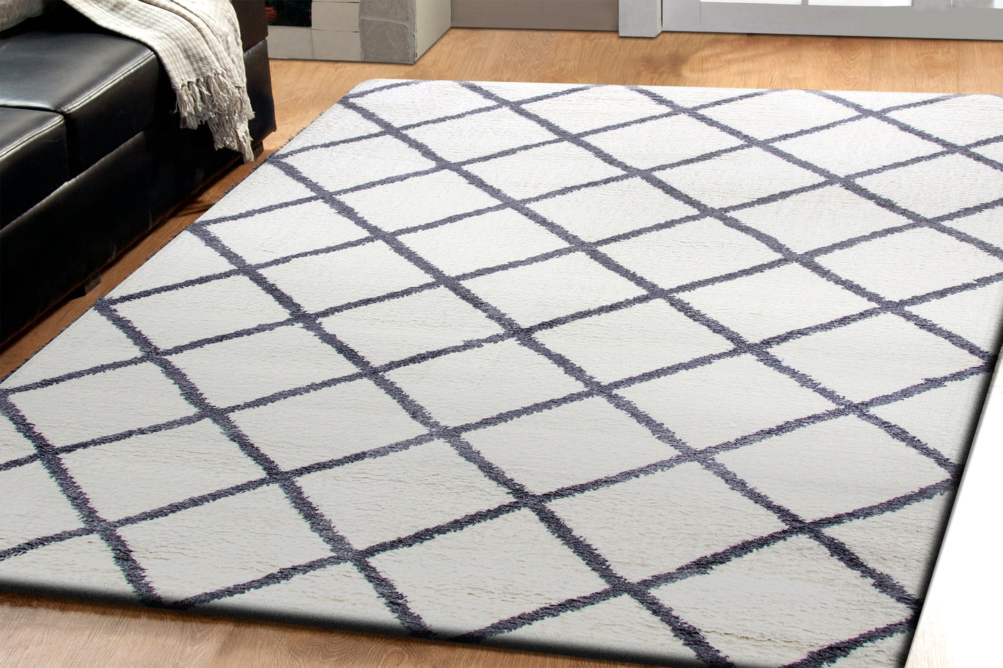 Velvet 5920-109 Grey/Ivory Shag Rug