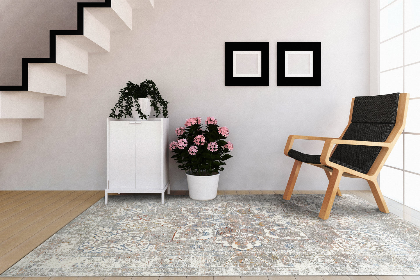 Zen 8337-950 Grey/Blue Area Rug