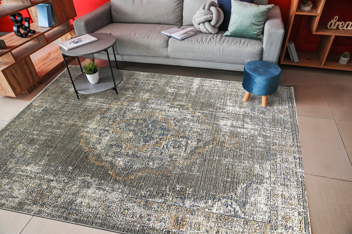 Kyra 13700-899 Beige/Multi Area Rug