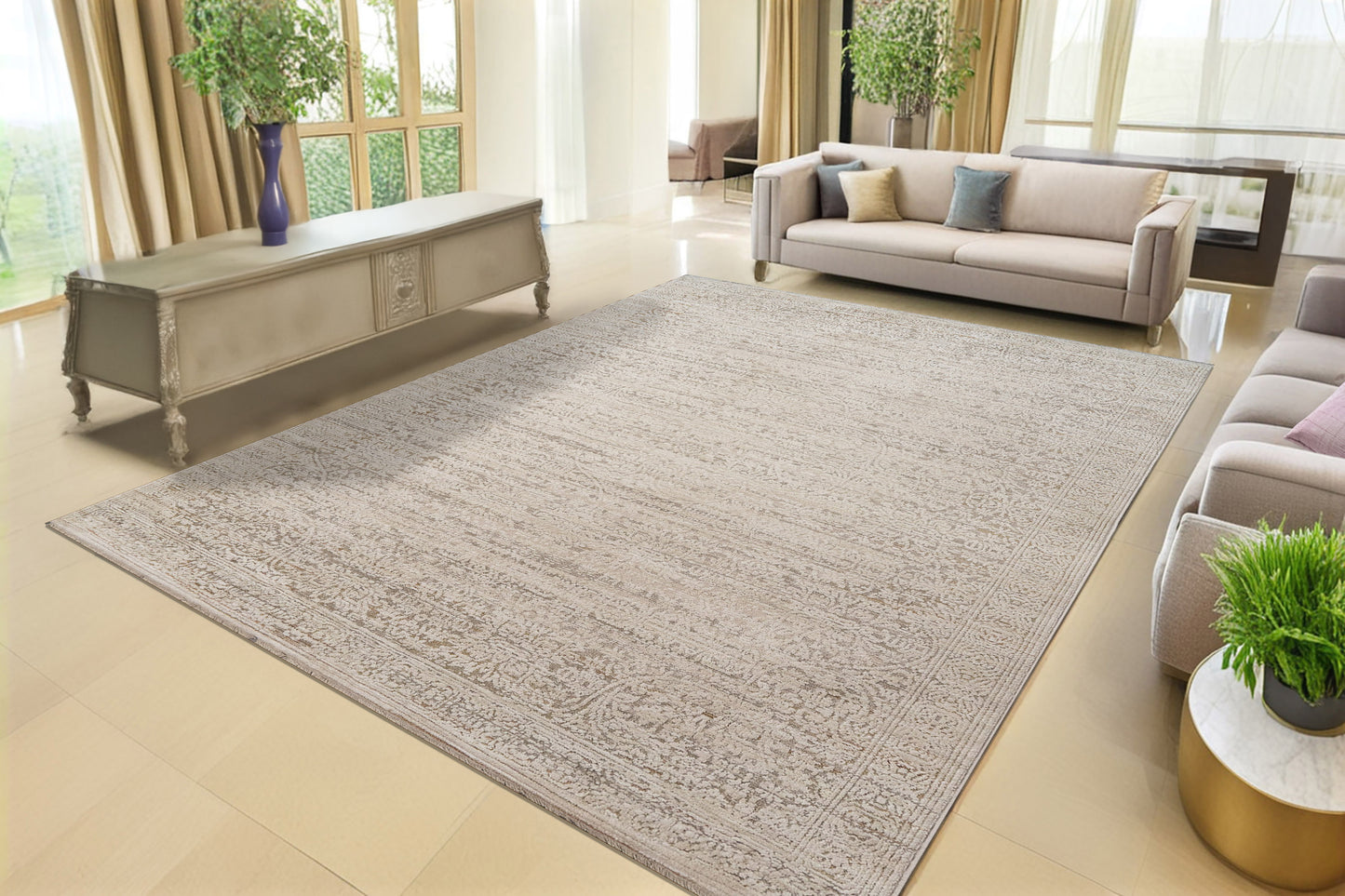 Aimon 16656-980 Light Grey/Beige Area Rug