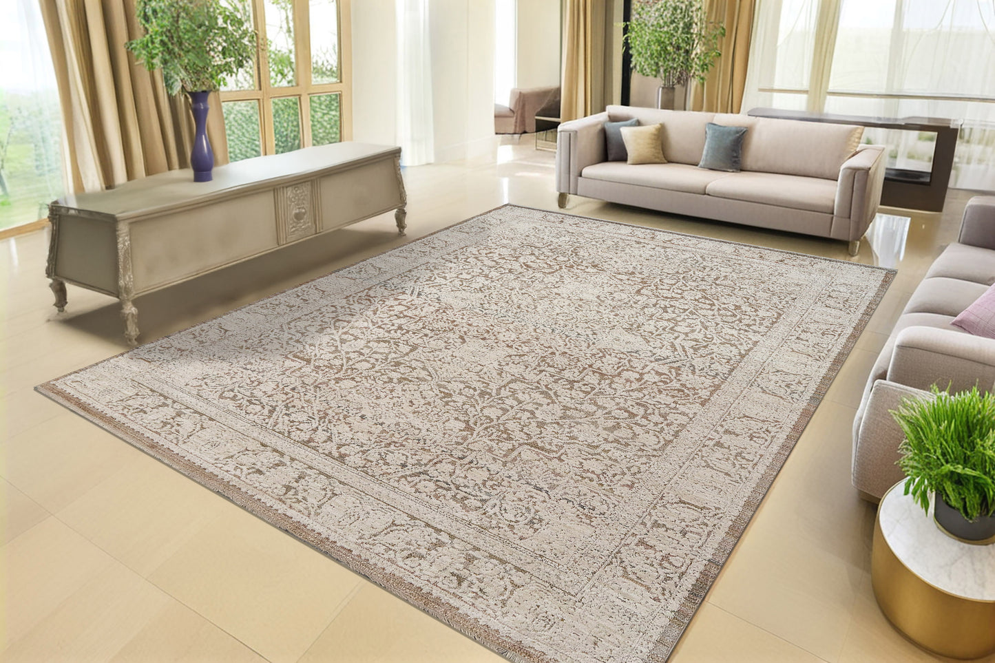 Aimon 16659-819 Brown/Ivory/Multi Area Rug