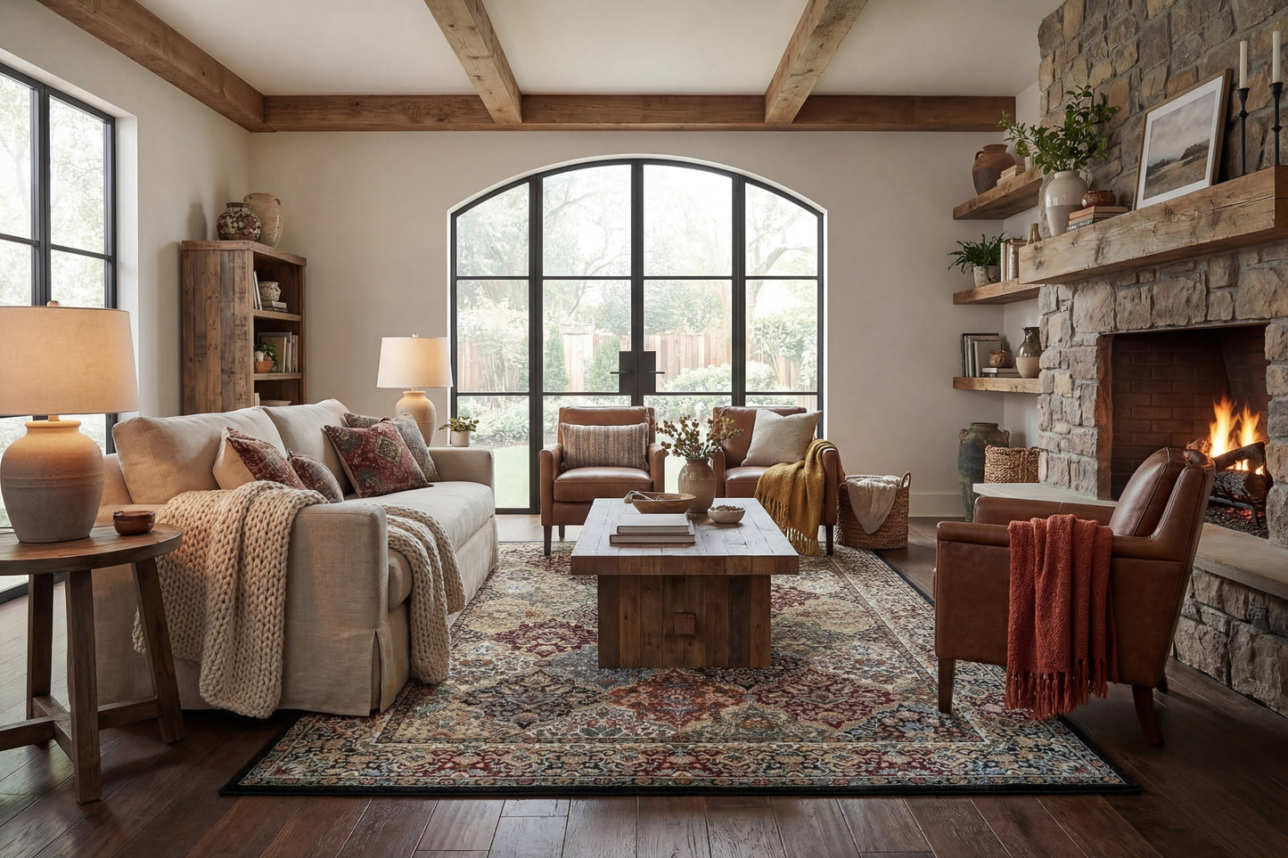 Ancient Garden 57008-3233 Multi Area Rug