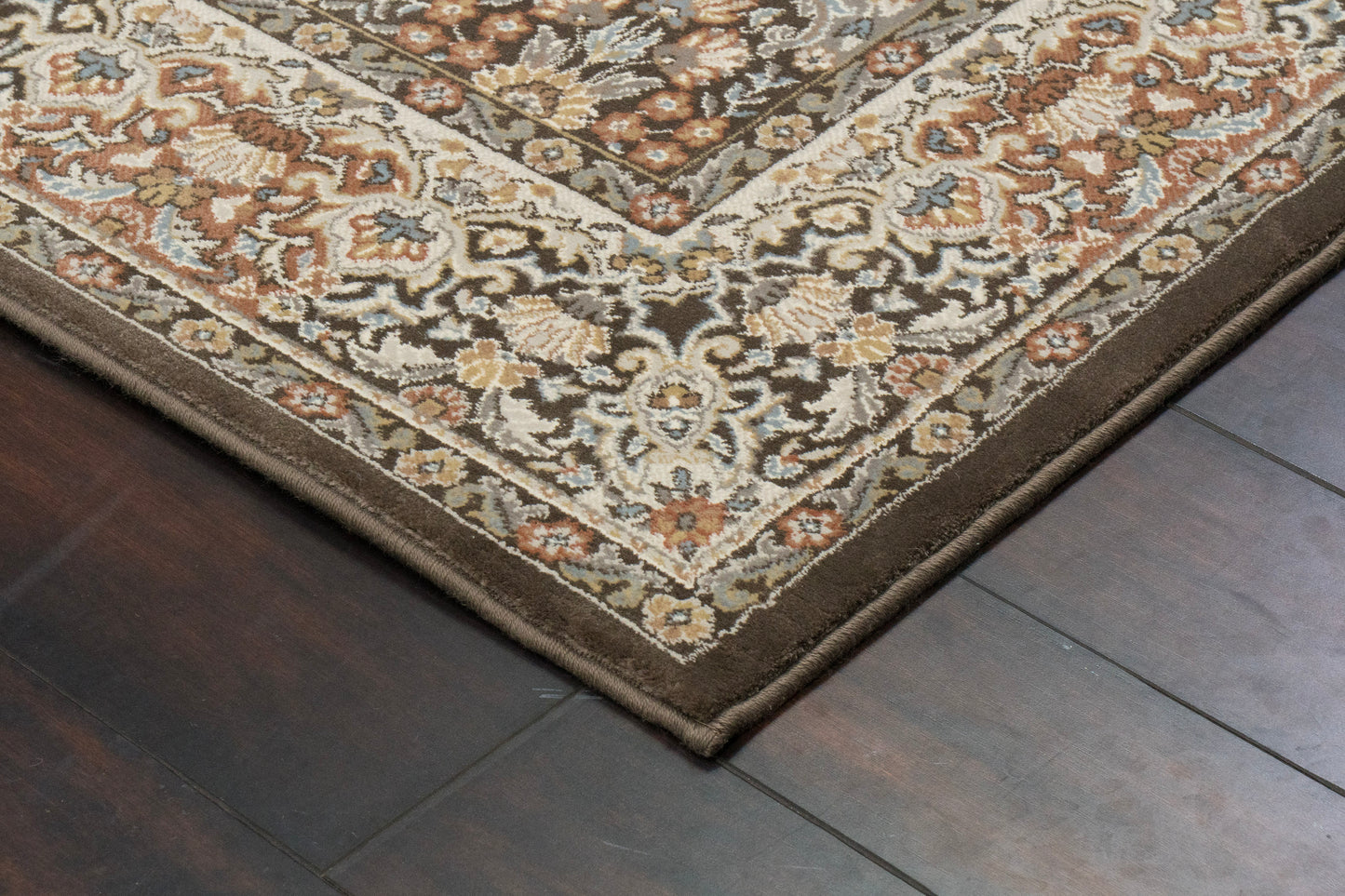 Ancient Garden 57008-3235 Brown/Blue Area Rug