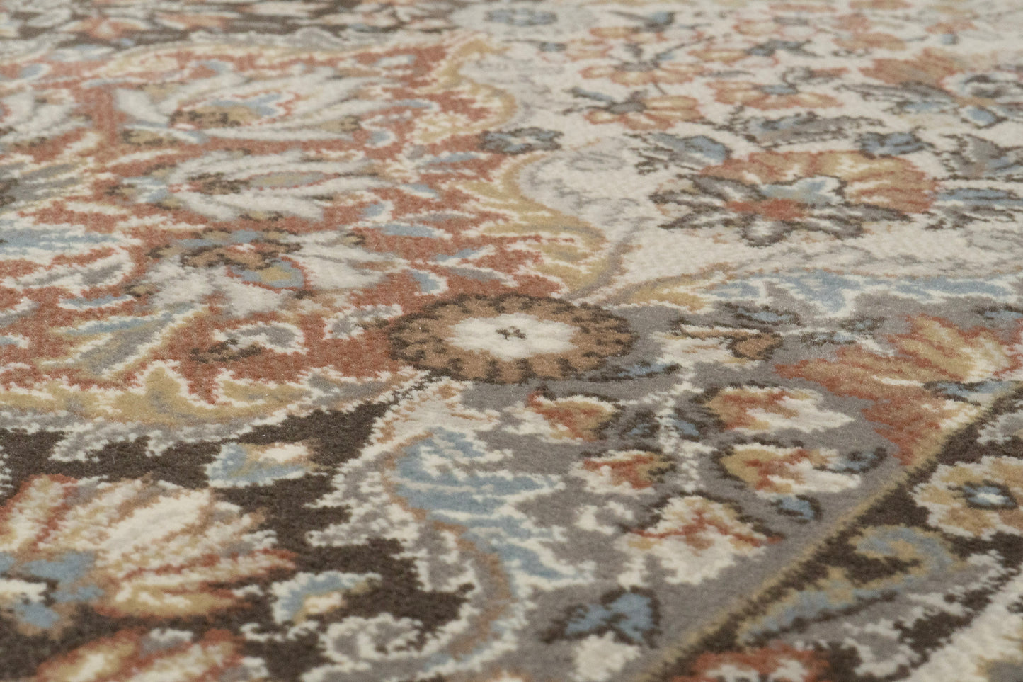 Ancient Garden 57008-3235 Brown/Blue Area Rug