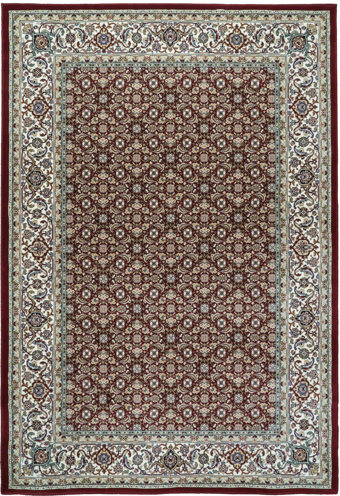 Ancient Garden 57011-1414 Red/Ivory Area Rug