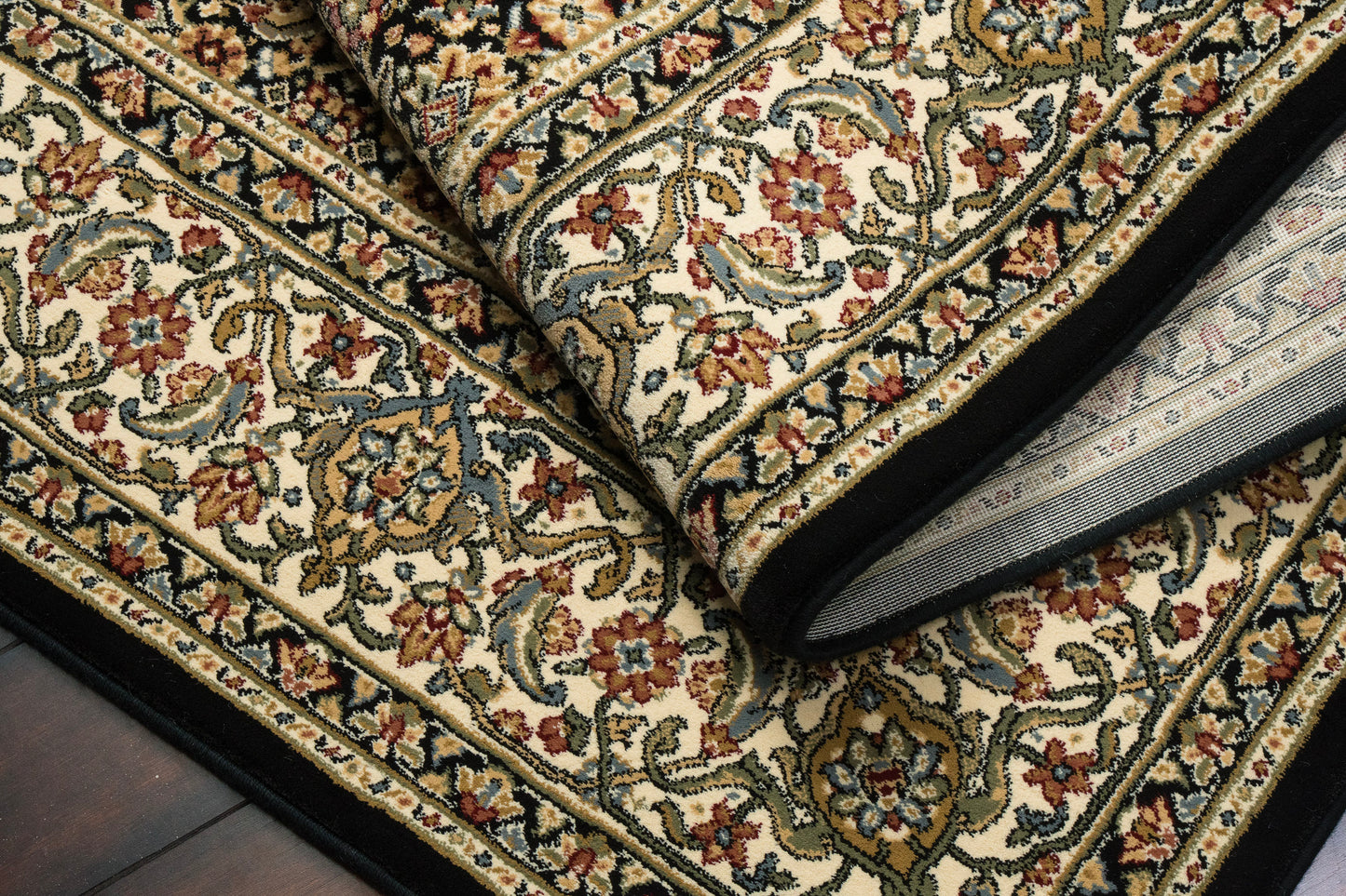 Ancient Garden 57011-3263 Black/Ivory Area Rug