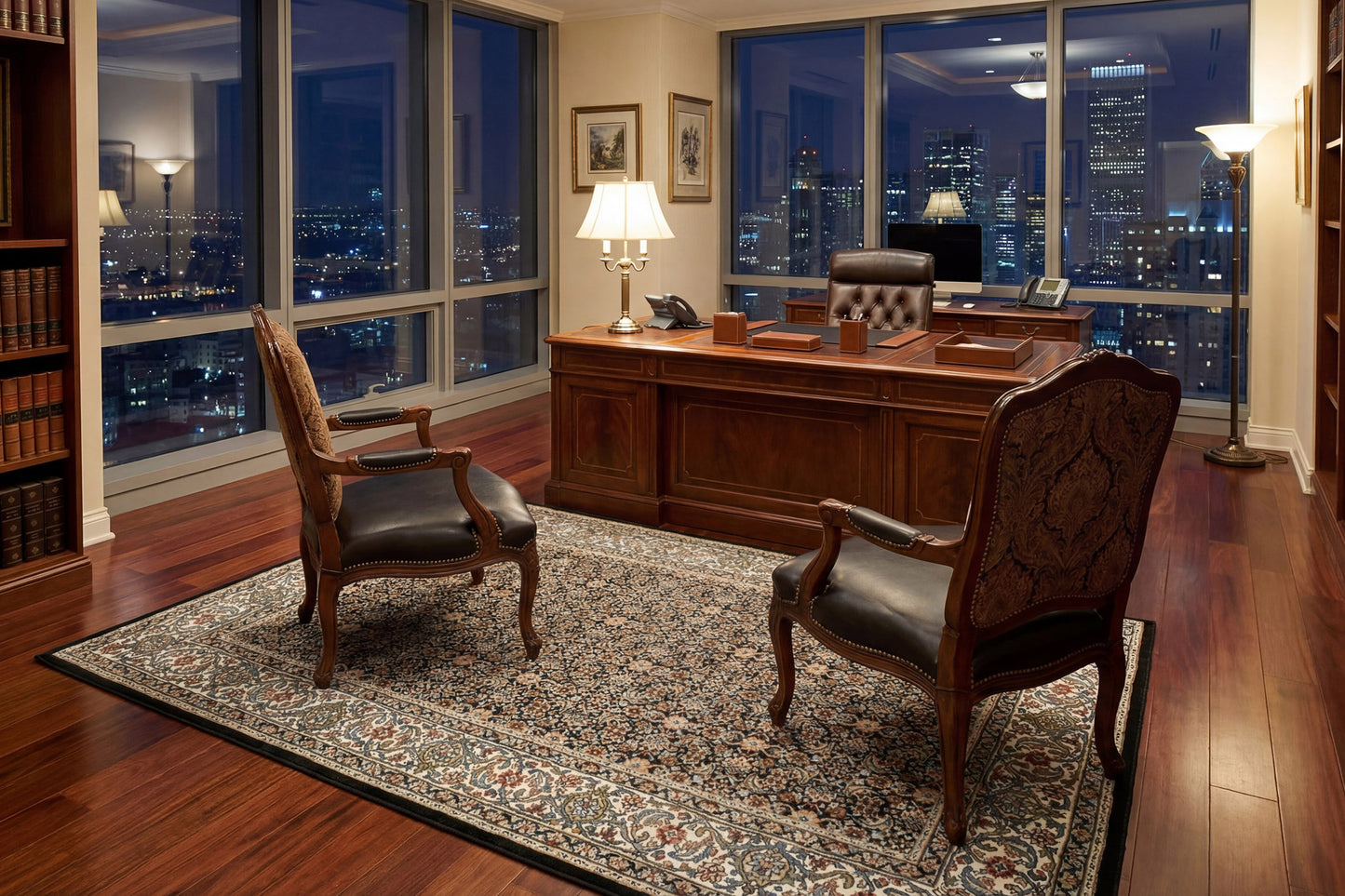 Ancient Garden 57011-3263 Black/Ivory Area Rug