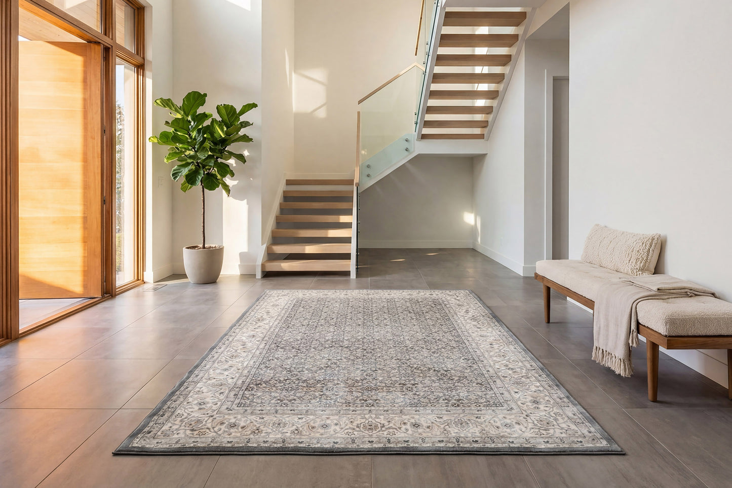 Ancient Garden 57011-5666 Grey/Cream Area Rug