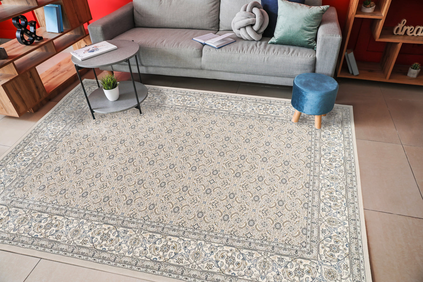Ancient Garden 57011-9666 Soft Grey/Cream Area Rug