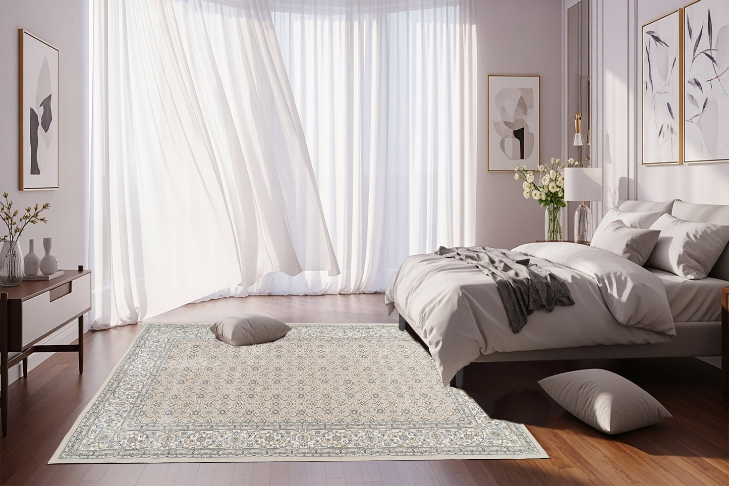 Ancient Garden 57011-9666 Soft Grey/Cream Area Rug