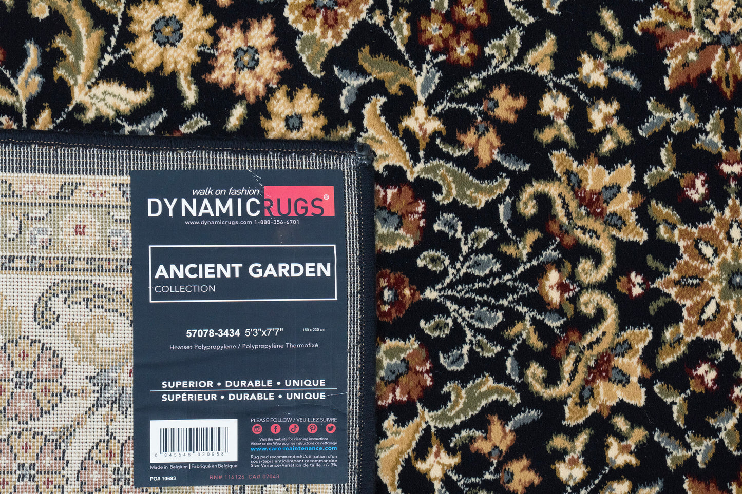 Ancient Garden 57078-3434 Blue/Ivory Area Rug