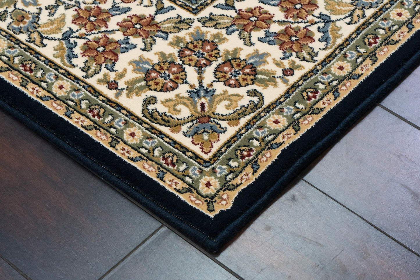 Ancient Garden 57078-3434 Blue/Ivory Area Rug