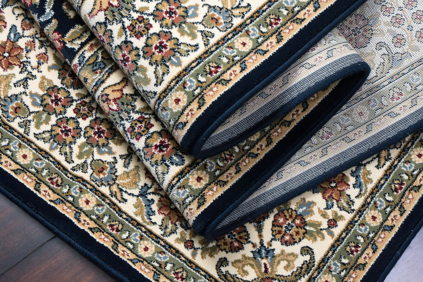 Ancient Garden 57078-3434 Blue/Ivory Area Rug