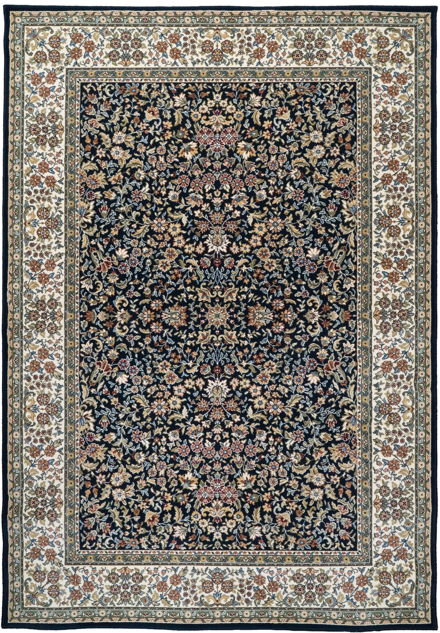 Ancient Garden 57078-3434 Blue/Ivory Area Rug