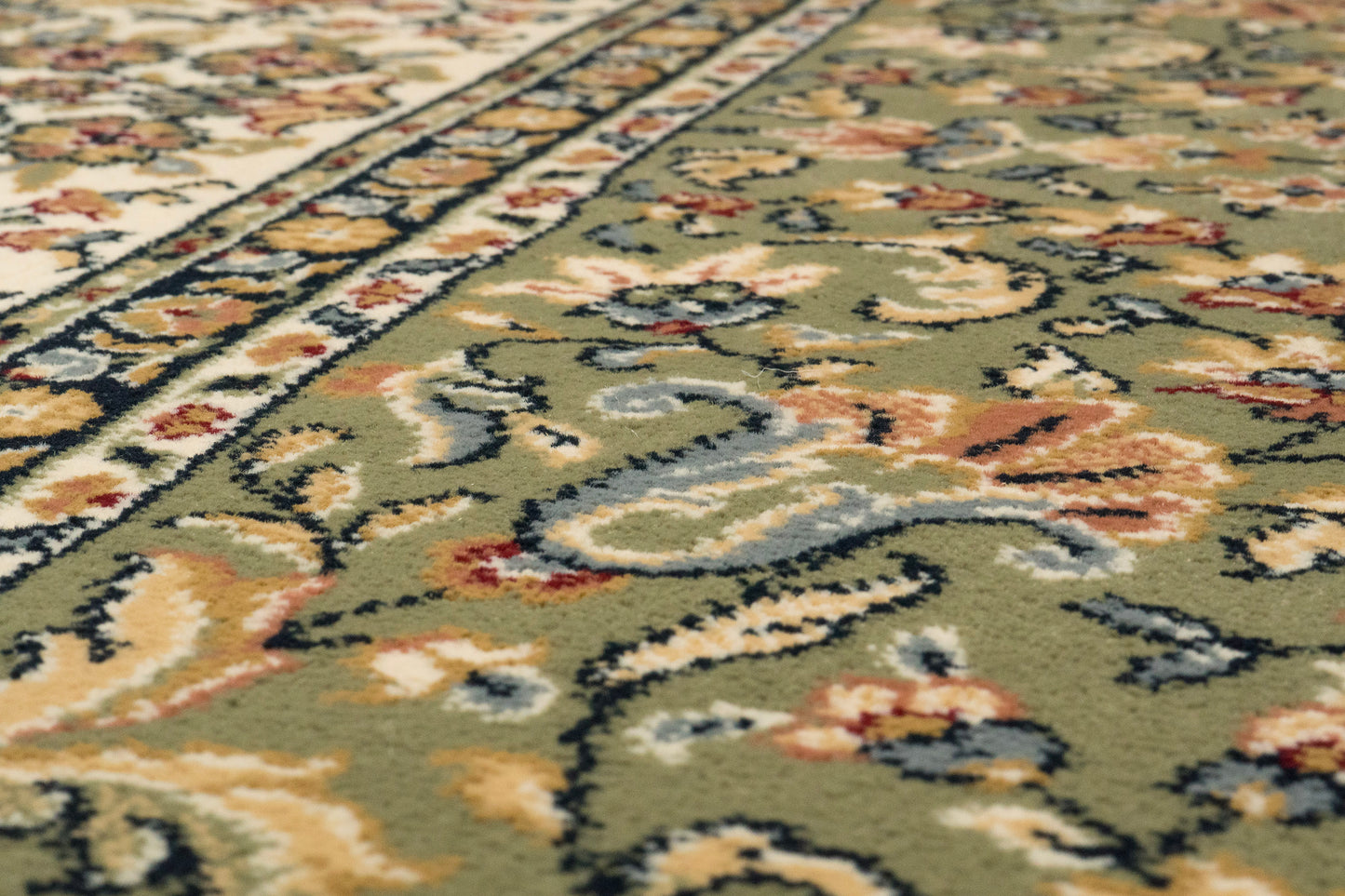 Ancient Garden 57078-4444 Green/Ivory Area Rug